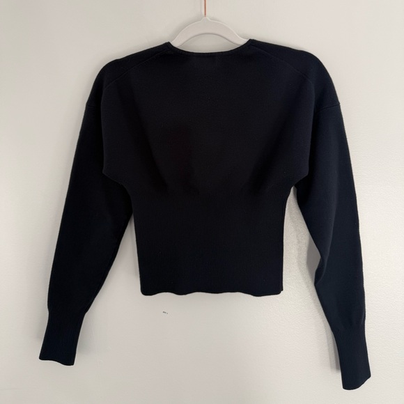 Aritzia Wilfred Golightly Cardigan Navy XS – Wonder Yarn Button Front Fitted - Picture 5 of 10